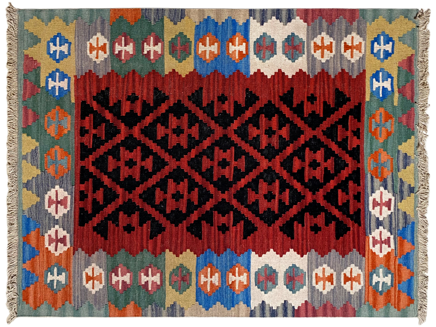 Kelim Qashqai Teppich Rot - 145x106 cm