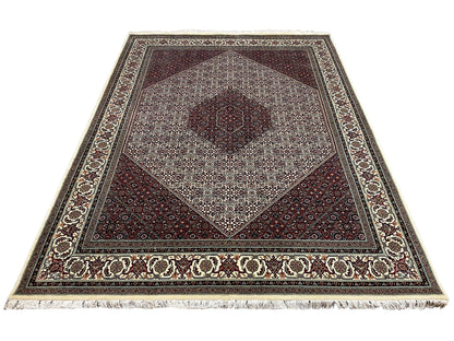 Orientalischer Wollteppich Bidjar handgeknüpft, detailreiche Ornamente