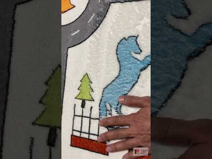 Tapete infantil «Estrada», cinzento, 140x200 cm