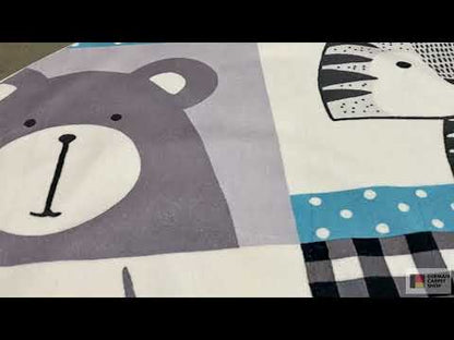 Tapete infantil redondo Animais, 120 cm