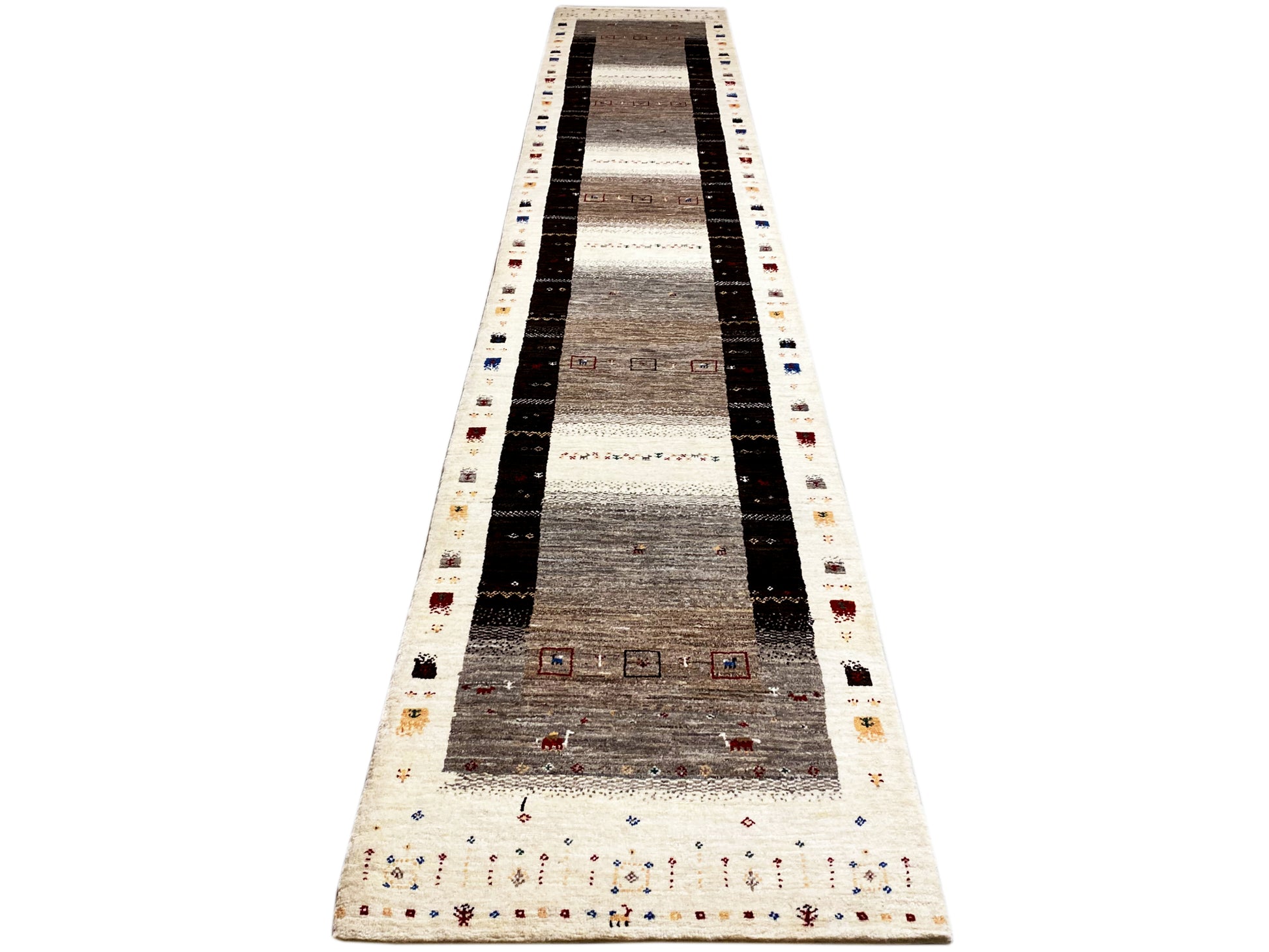 Moderner Gabbeh Teppich mit gestreiftem Muster